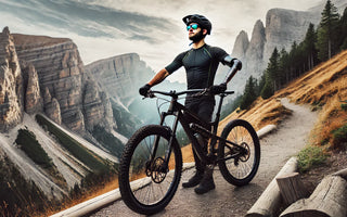 Manejando la bicicleta de montaña a toda velocidad con una sola mano